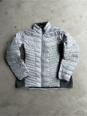Adidas AA1859 2XL Alpherr JV Down Fill Hybrid Gray Full-Zip Jacket Puffer